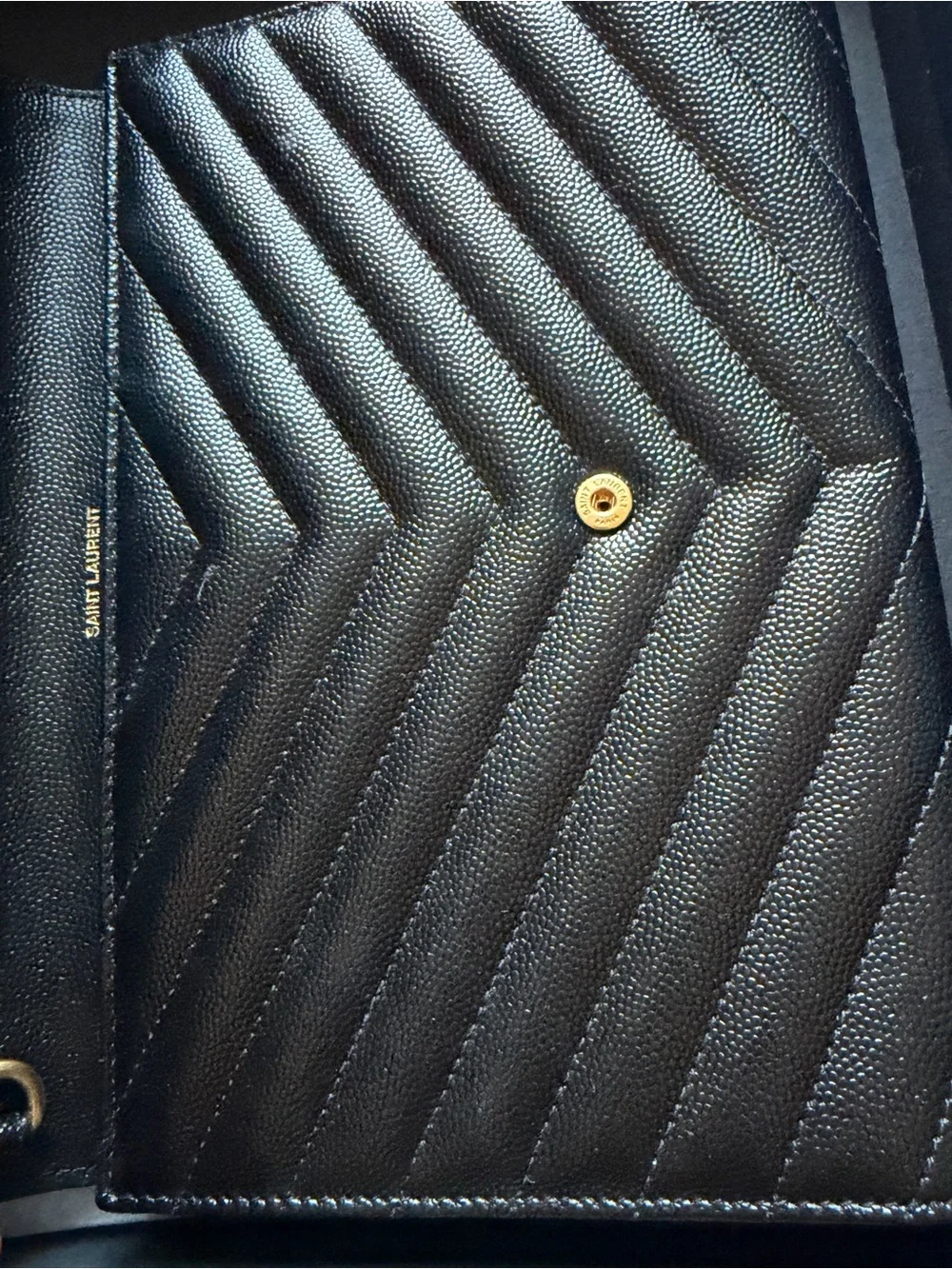 YSL Cassandre Matelasse Flap Pouch in Quilted Grain De Poudre Embossed Leather